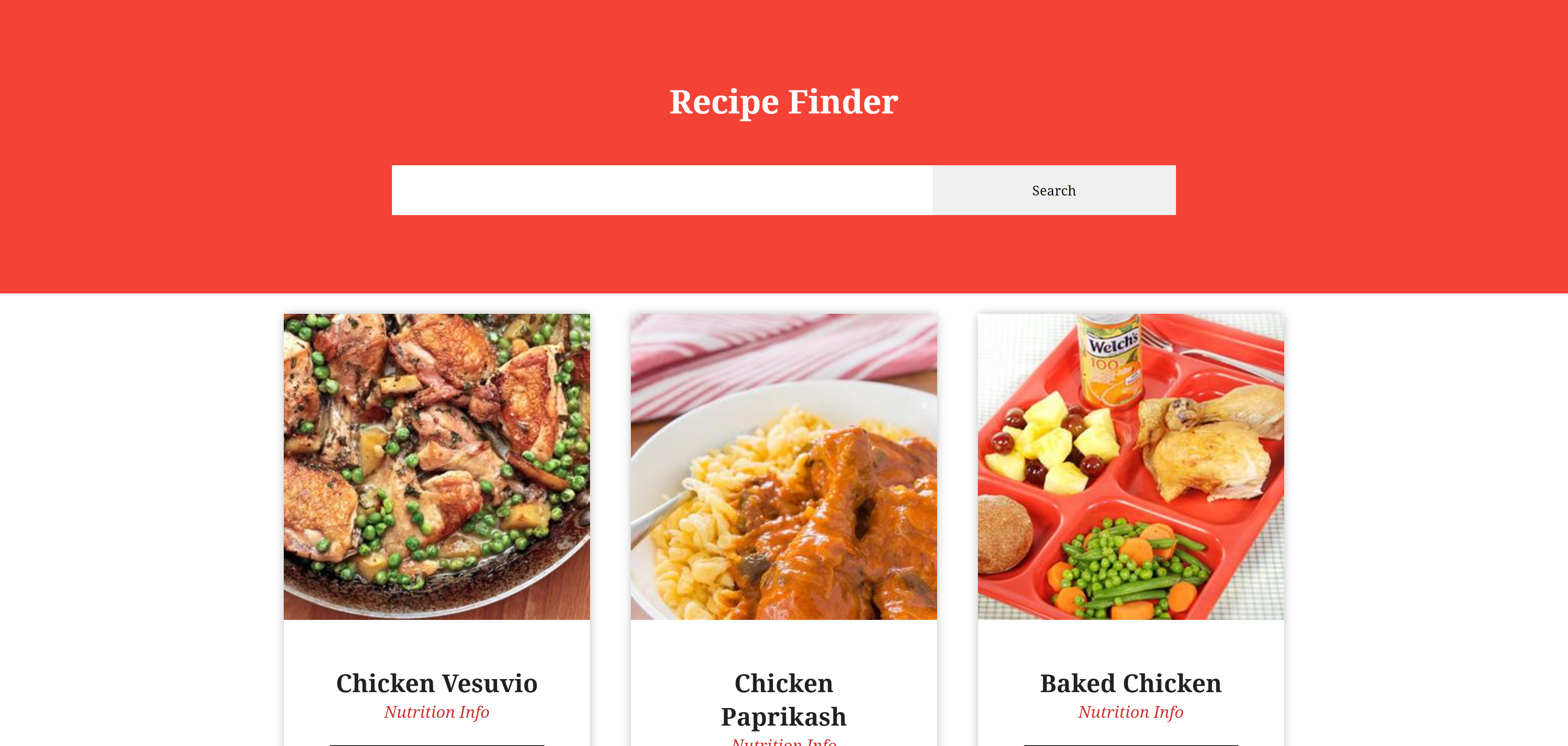 screenshot of website